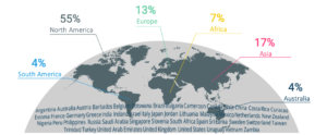 Global map of CXU customers