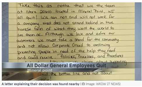 dollar general employee strike